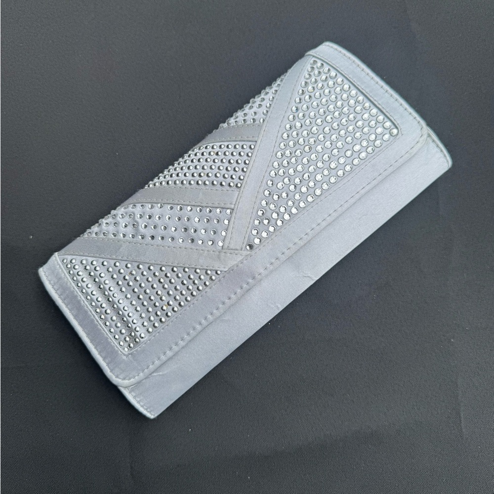 Elegant Gray Studded Clutch